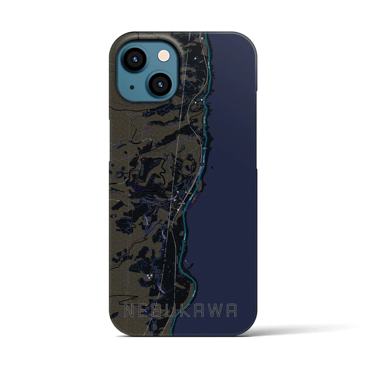 【根府川(神奈川県)】地図柄iPhoneケース(バックカバータイプ)