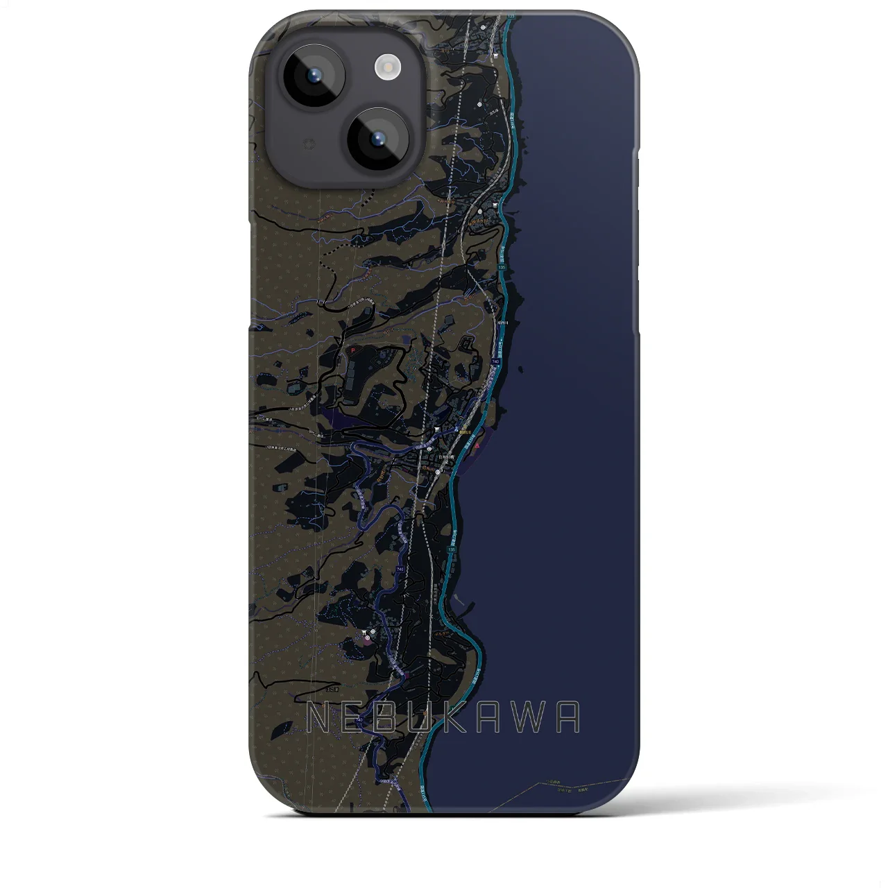 【根府川(神奈川県)】地図柄iPhoneケース(バックカバータイプ)