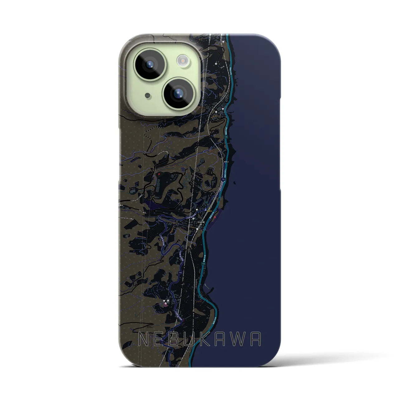 【根府川(神奈川県)】地図柄iPhoneケース(バックカバータイプ)
