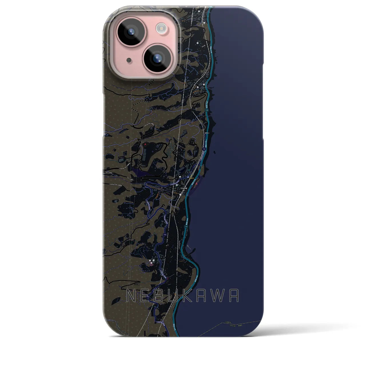 【根府川(神奈川県)】地図柄iPhoneケース(バックカバータイプ)