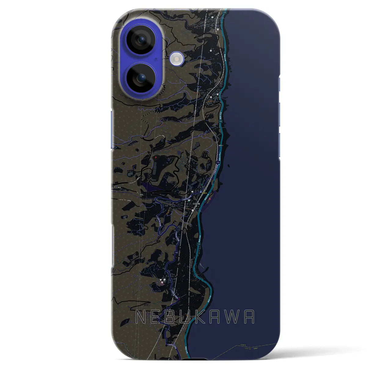 【根府川(神奈川県)】地図柄iPhoneケース(バックカバータイプ)