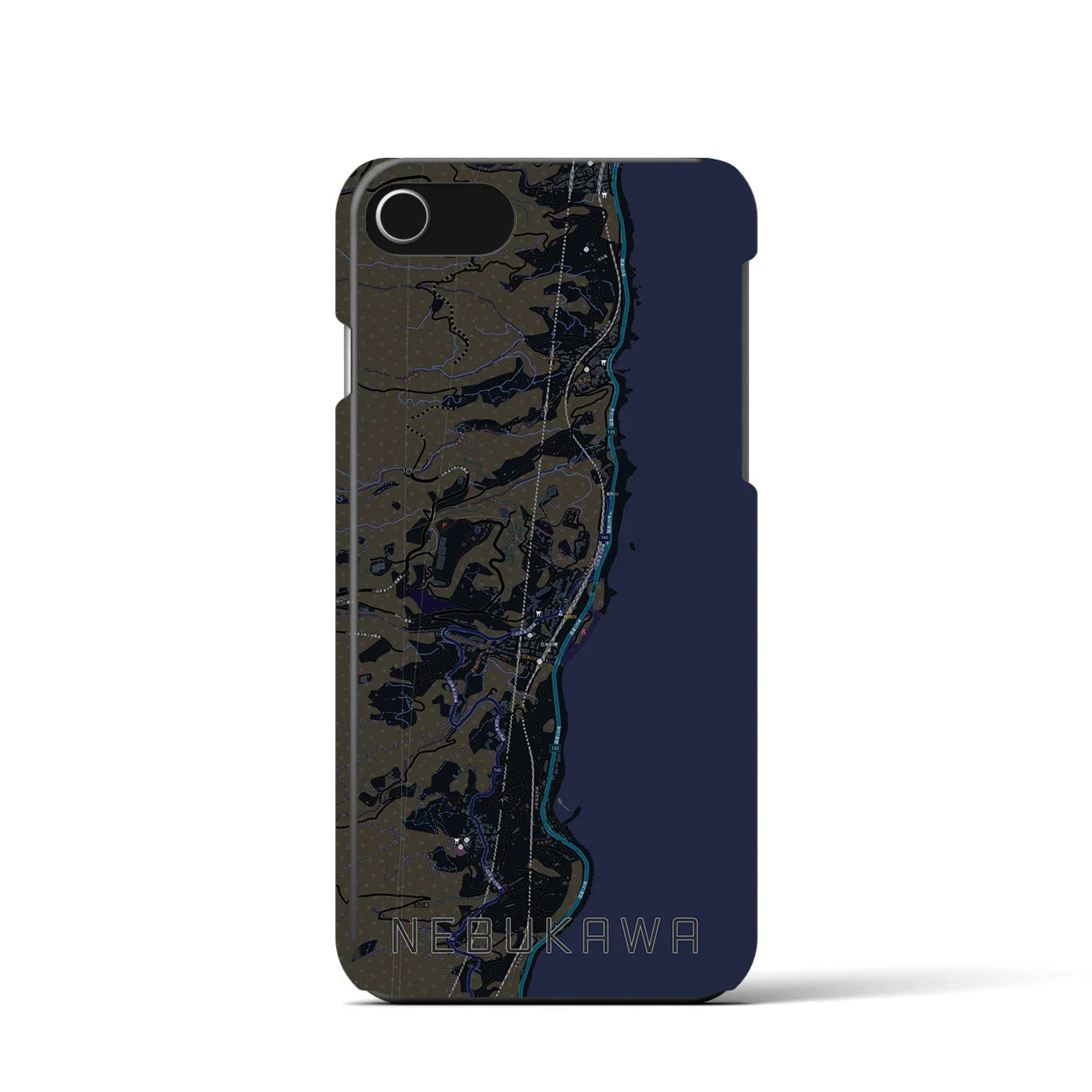 【根府川(神奈川県)】地図柄iPhoneケース(バックカバータイプ)