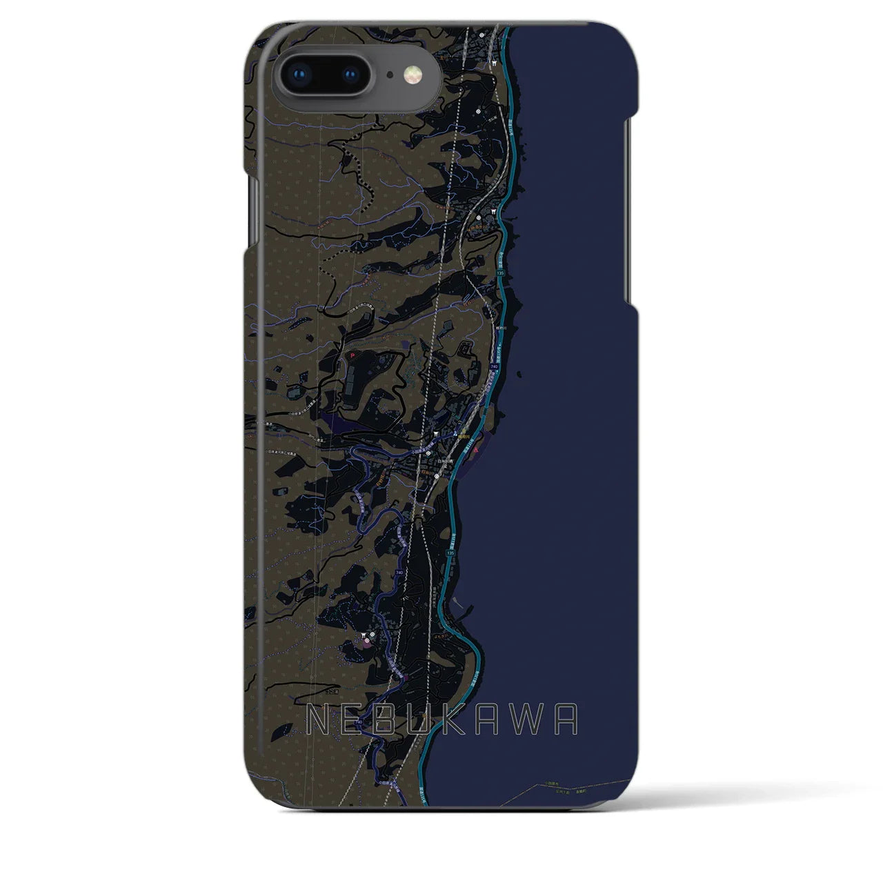 【根府川(神奈川県)】地図柄iPhoneケース(バックカバータイプ)
