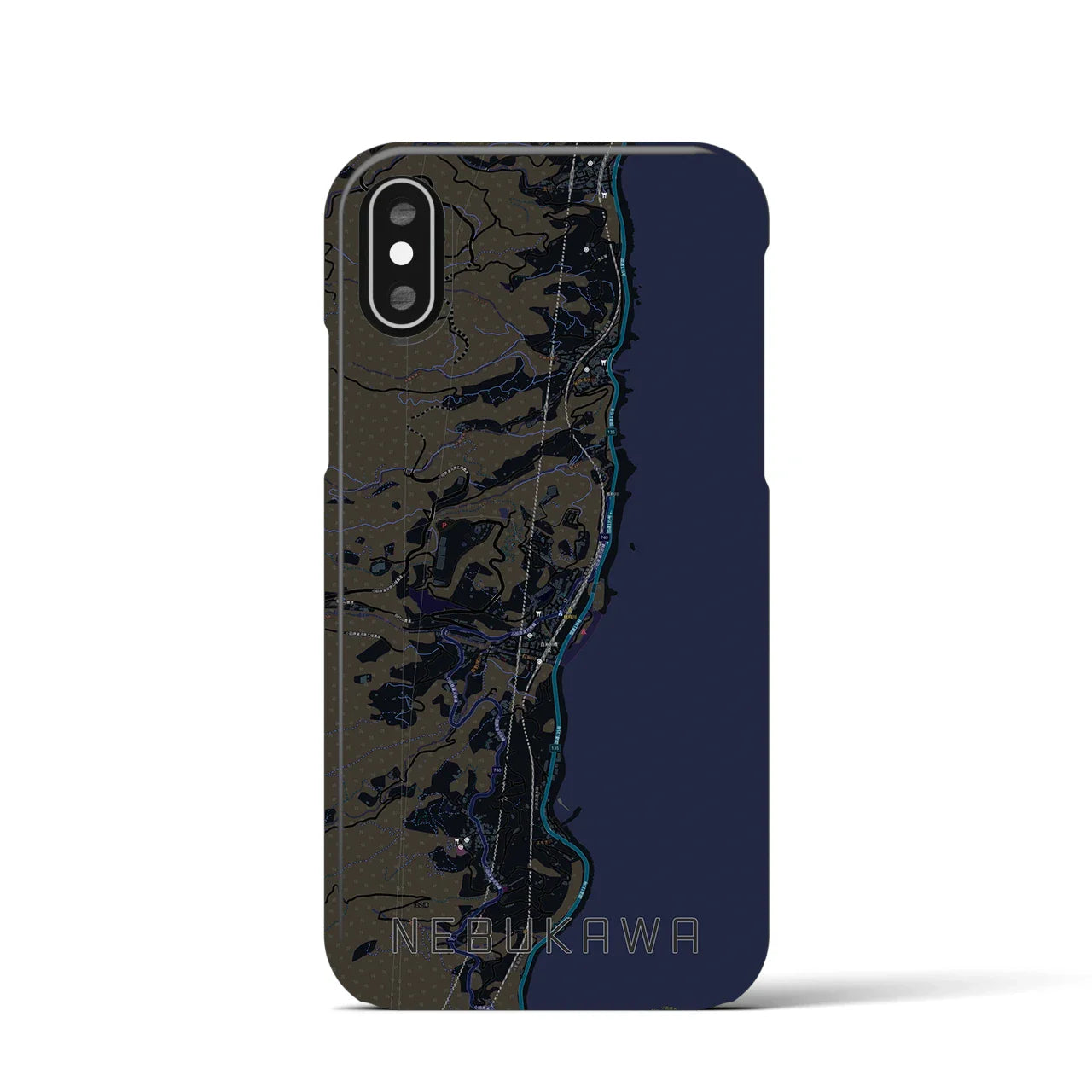 【根府川(神奈川県)】地図柄iPhoneケース(バックカバータイプ)