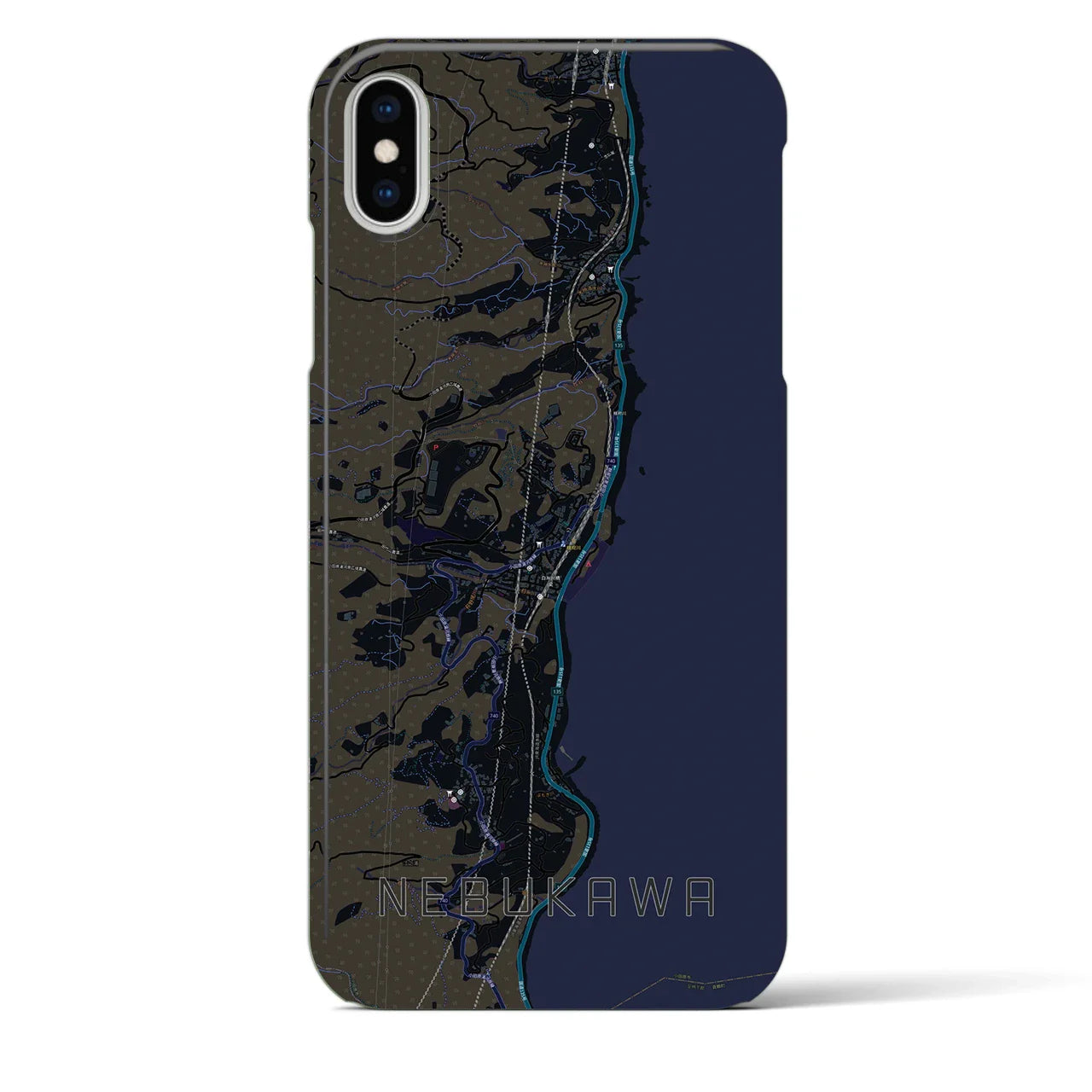 【根府川(神奈川県)】地図柄iPhoneケース(バックカバータイプ)