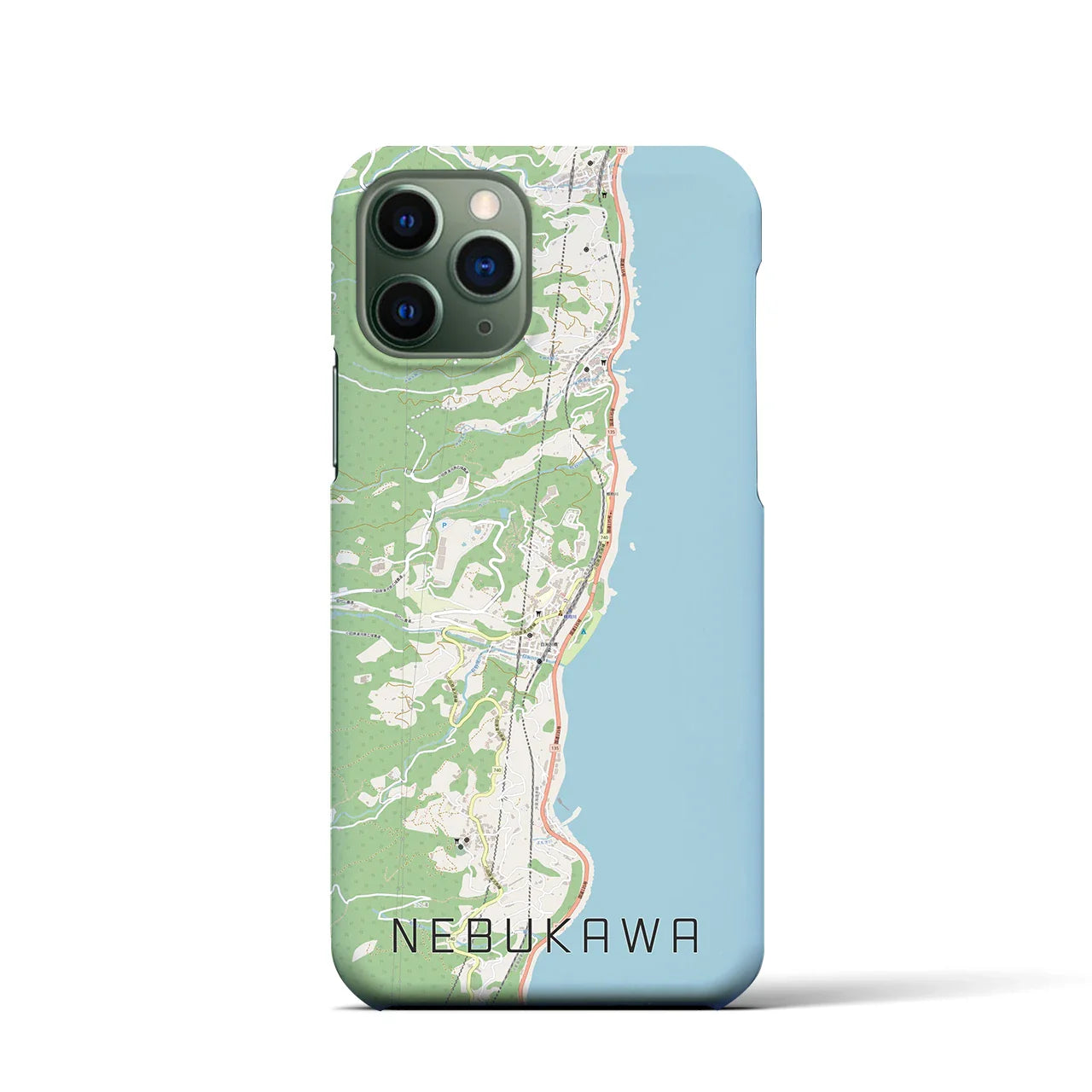 【根府川(神奈川県)】地図柄iPhoneケース(バックカバータイプ)