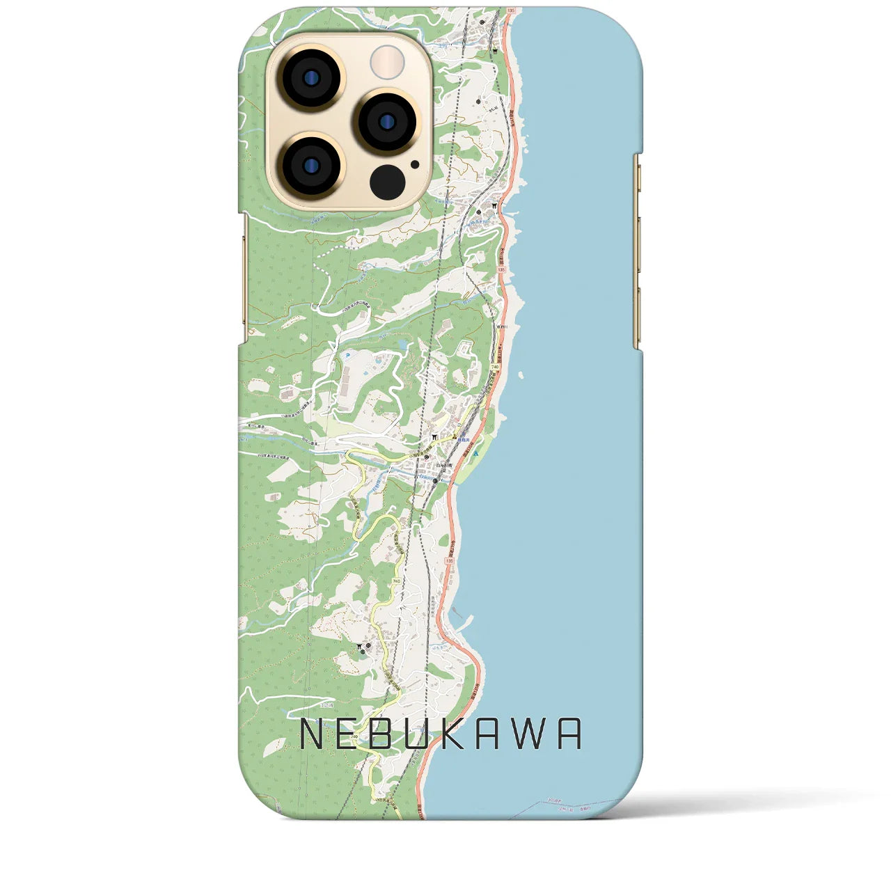 【根府川(神奈川県)】地図柄iPhoneケース(バックカバータイプ)