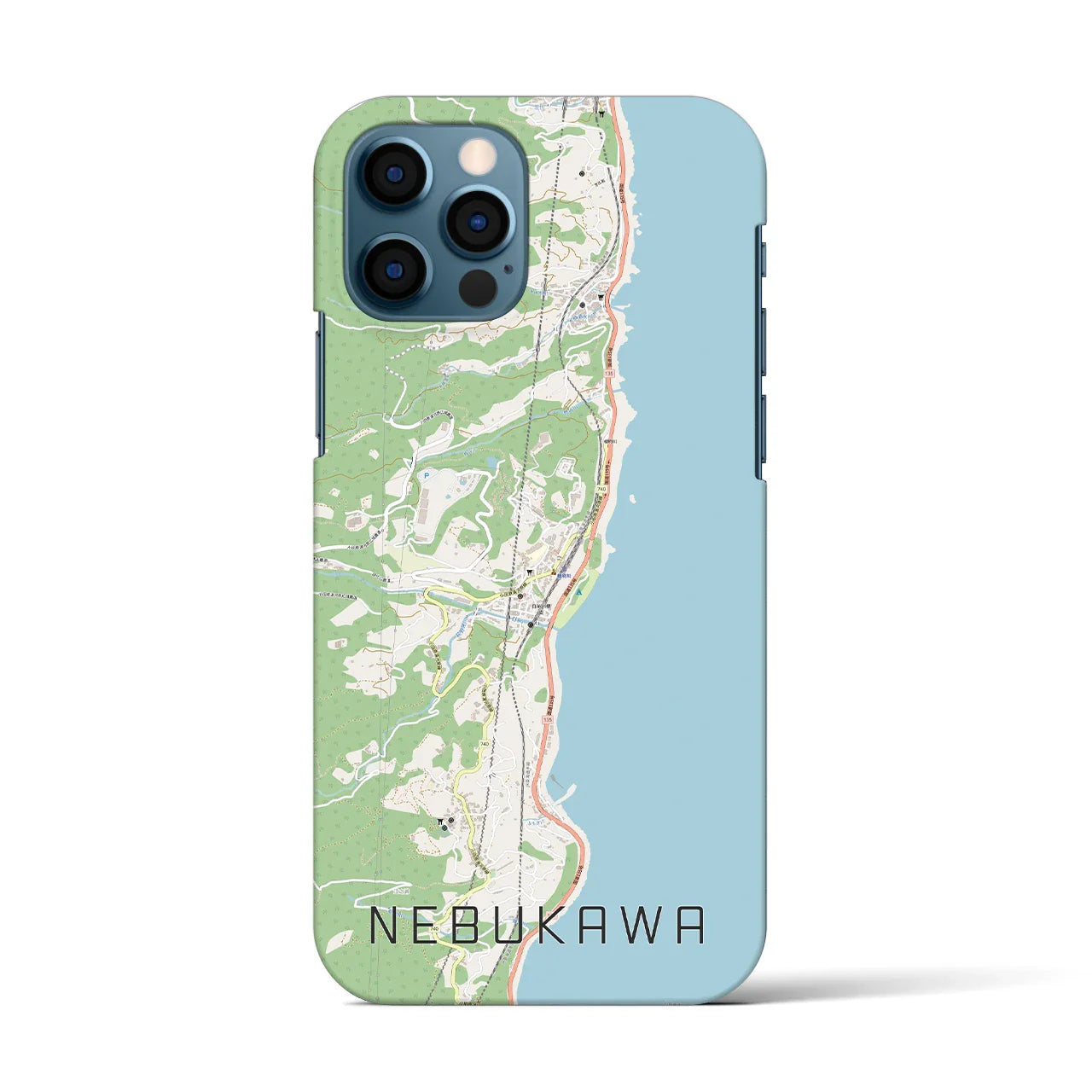 【根府川(神奈川県)】地図柄iPhoneケース(バックカバータイプ)