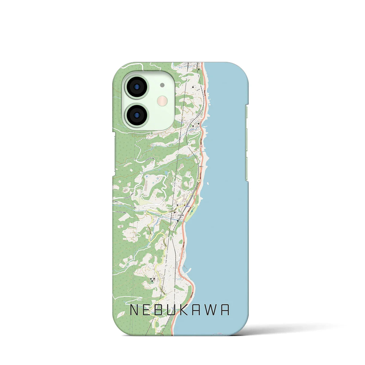 【根府川(神奈川県)】地図柄iPhoneケース(バックカバータイプ)