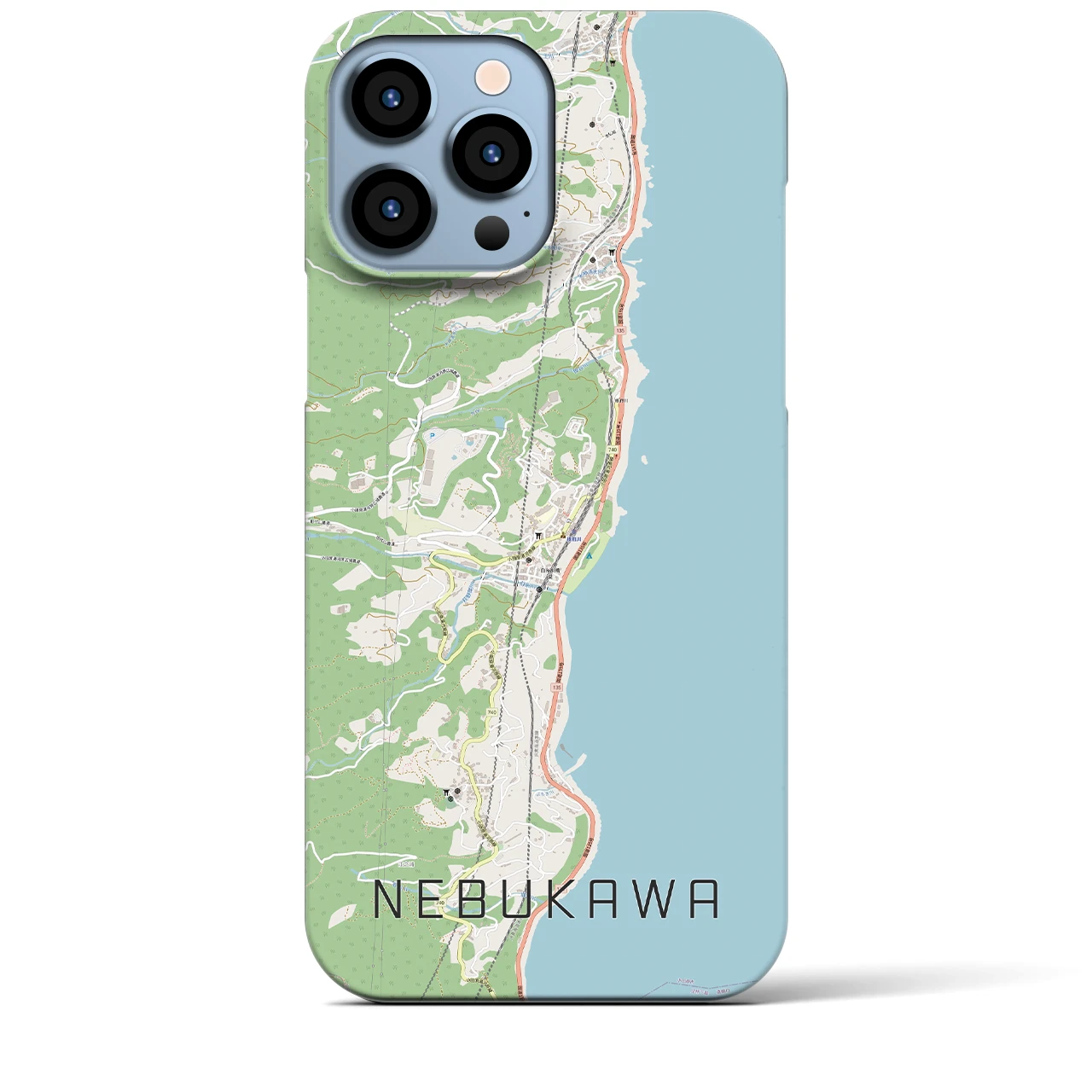 【根府川(神奈川県)】地図柄iPhoneケース(バックカバータイプ)