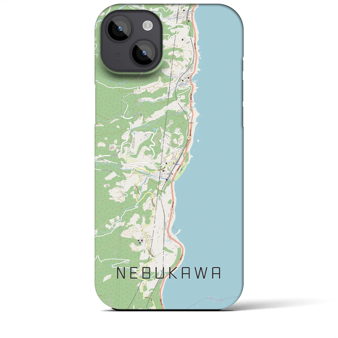【根府川(神奈川県)】地図柄iPhoneケース(バックカバータイプ)