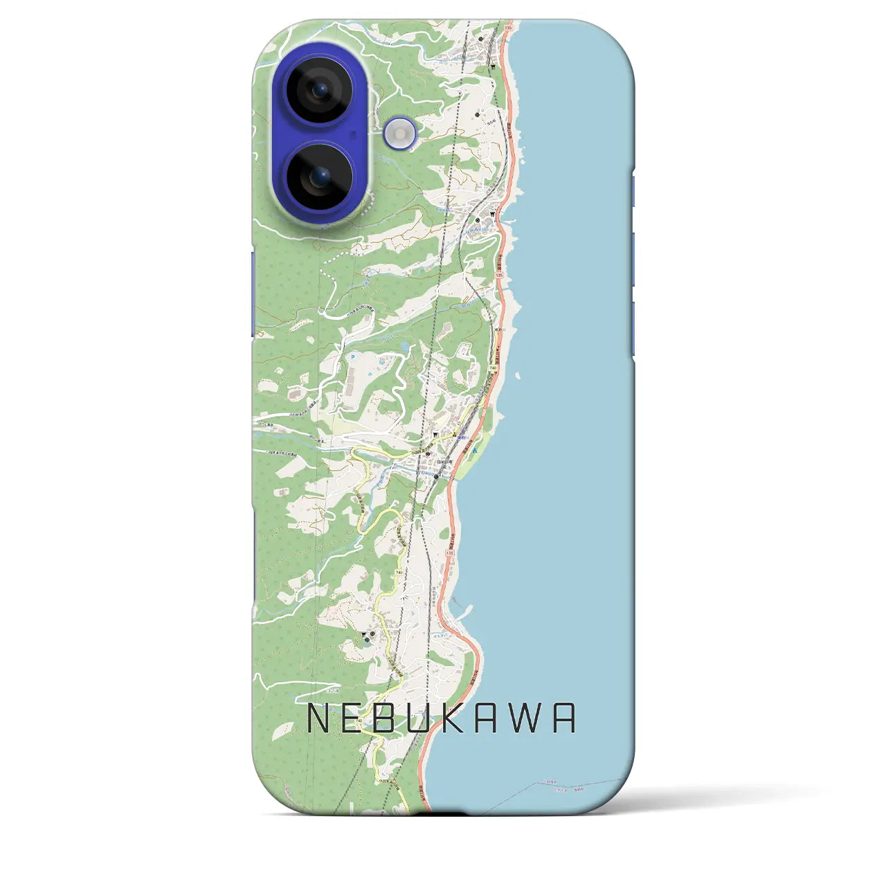 【根府川(神奈川県)】地図柄iPhoneケース(バックカバータイプ)