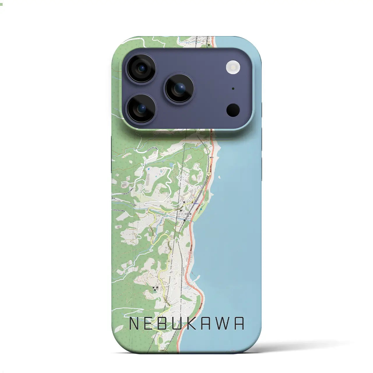 【根府川(神奈川県)】地図柄iPhoneケース(バックカバータイプ)ブラック・iPhone 17 Pro Max 用