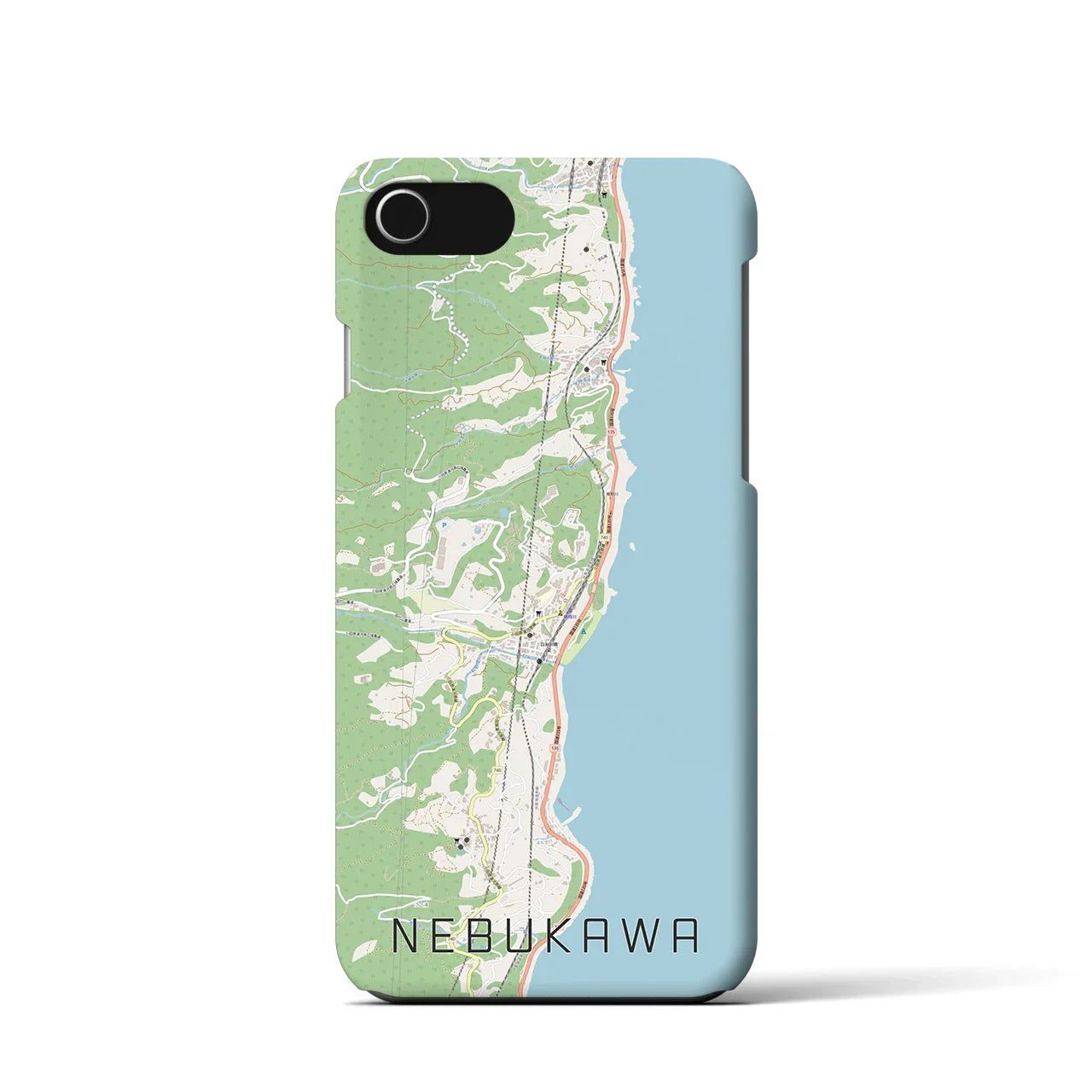 【根府川(神奈川県)】地図柄iPhoneケース(バックカバータイプ)