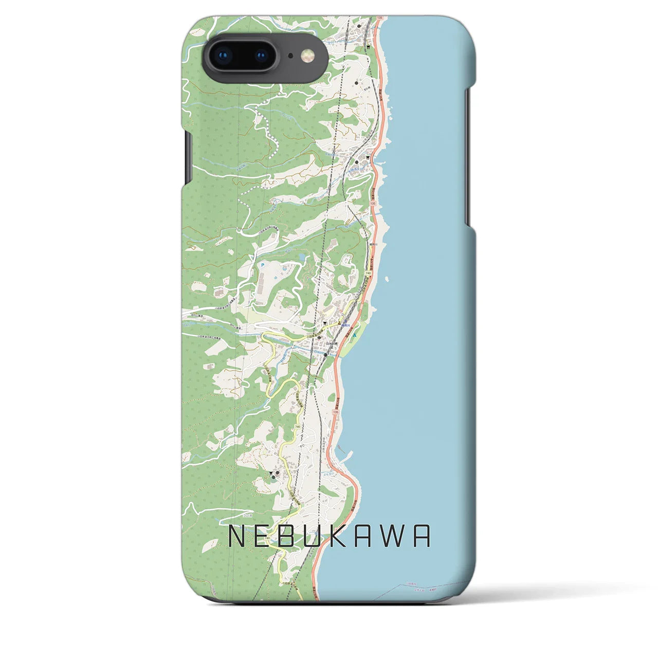 【根府川(神奈川県)】地図柄iPhoneケース(バックカバータイプ)