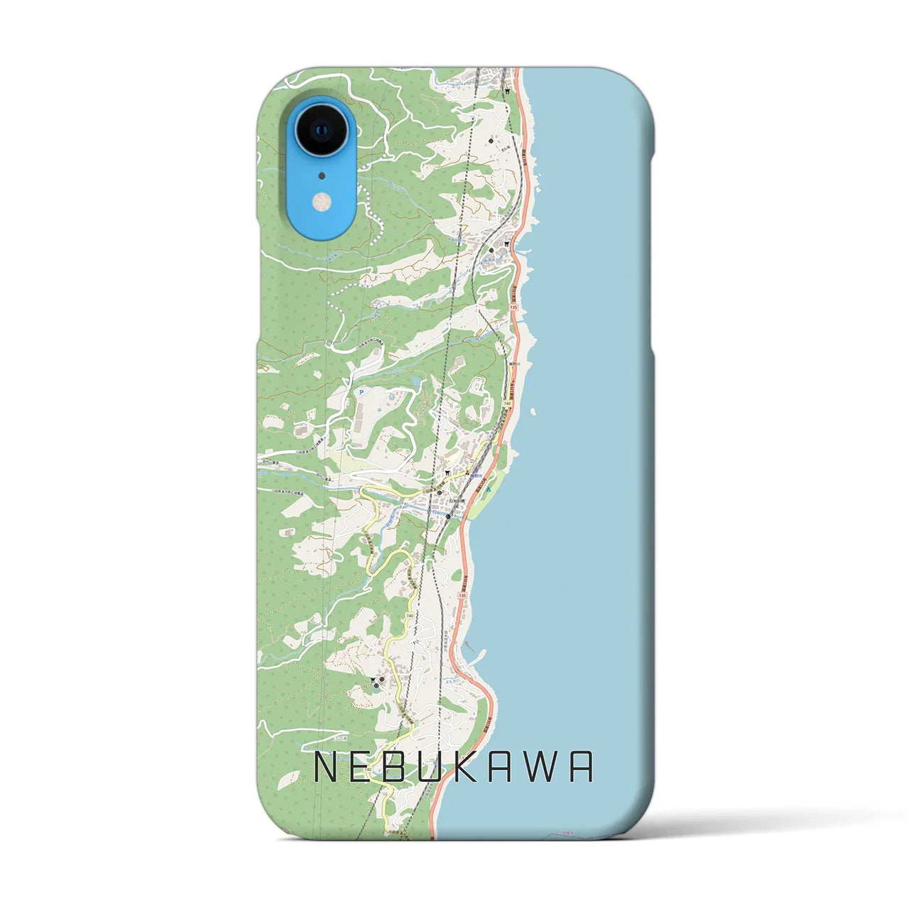 【根府川(神奈川県)】地図柄iPhoneケース(バックカバータイプ)