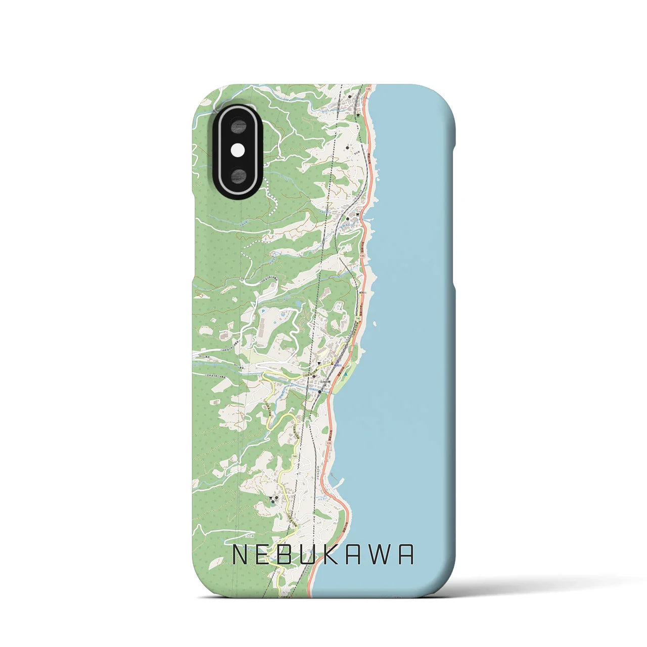 【根府川(神奈川県)】地図柄iPhoneケース(バックカバータイプ)
