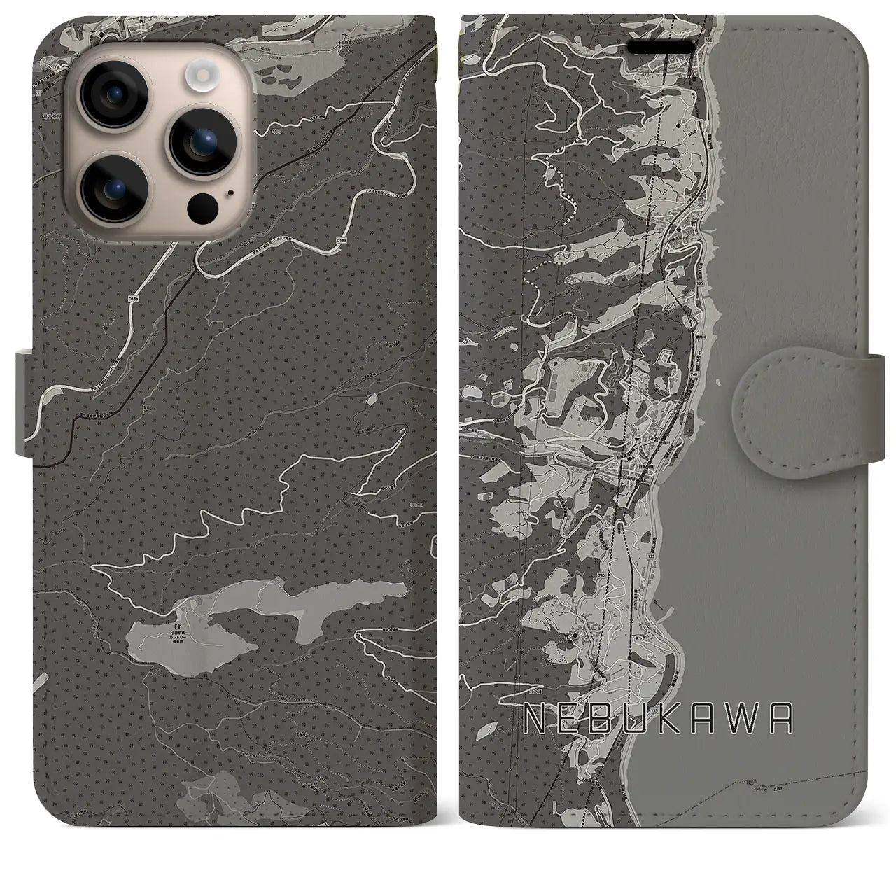 【根府川(神奈川県)】地図柄iPhoneケース(手帳タイプ)