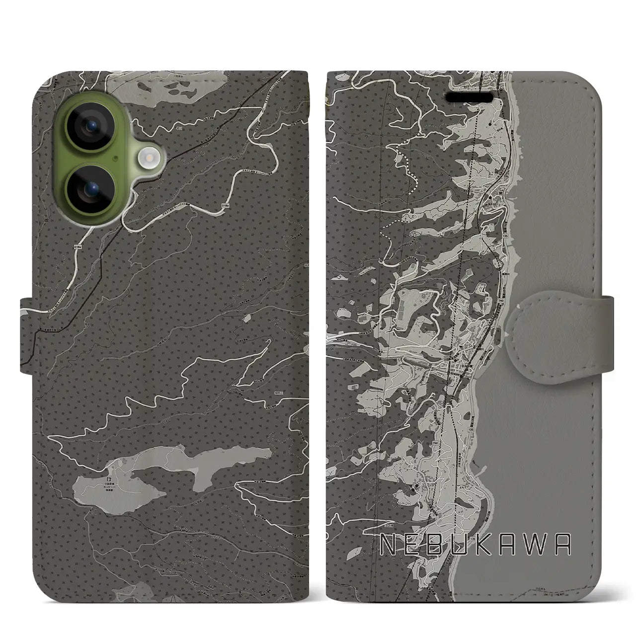 【根府川(神奈川県)】地図柄iPhoneケース(手帳タイプ)