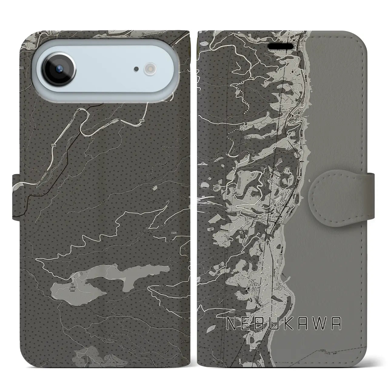 【根府川(神奈川県)】地図柄iPhoneケース(手帳タイプ)