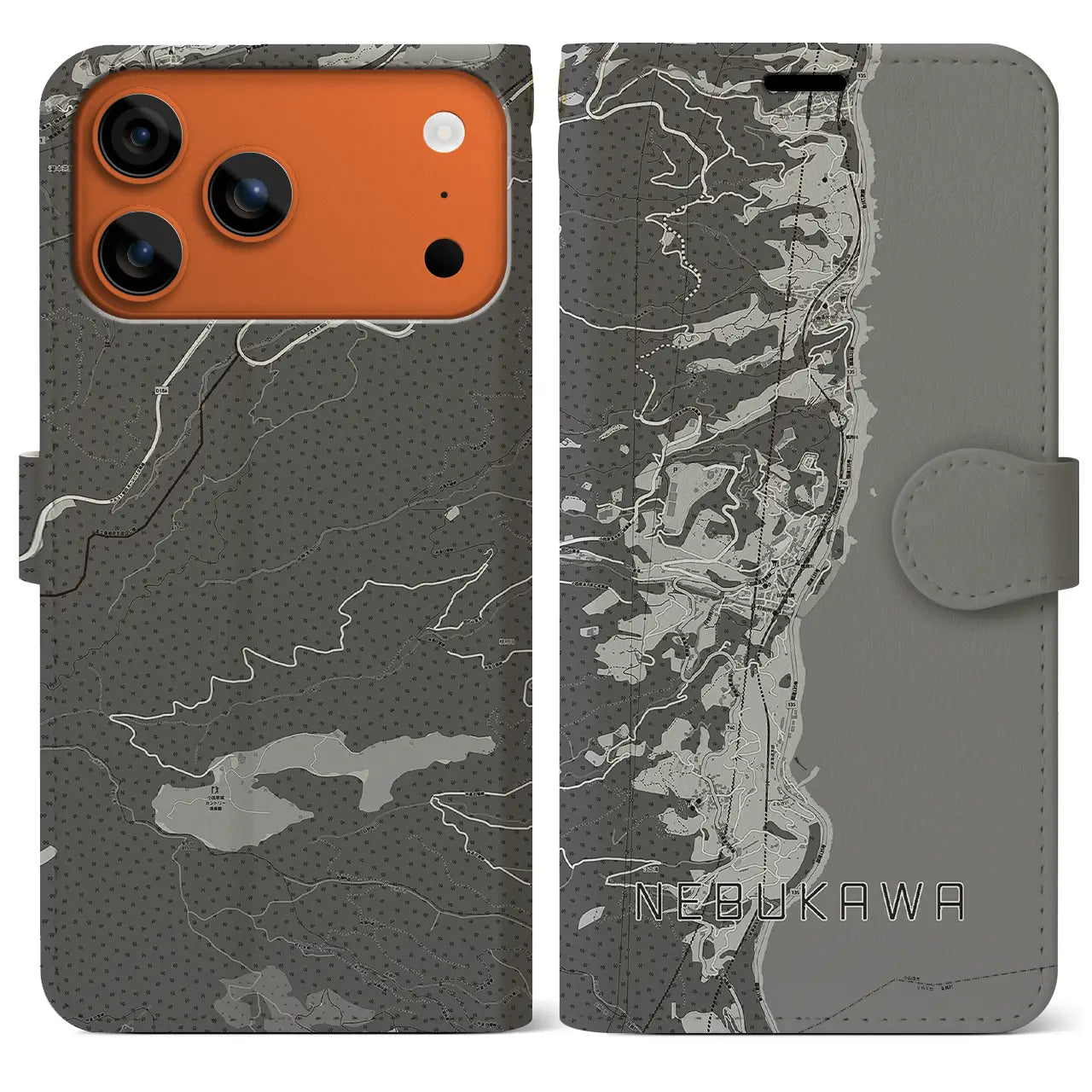 【根府川(神奈川県)】地図柄iPhoneケース(手帳タイプ)