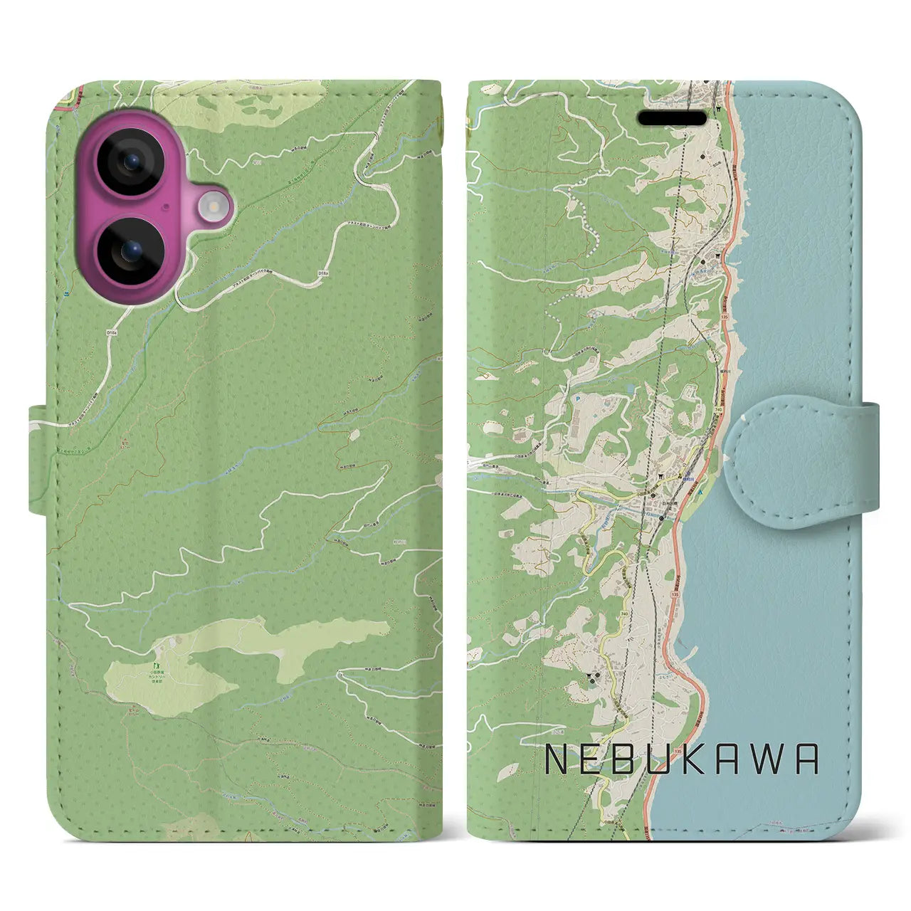 【根府川(神奈川県)】地図柄iPhoneケース(手帳タイプ)