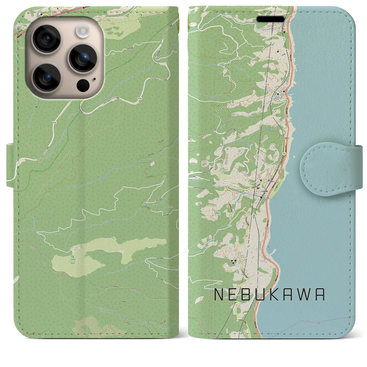 【根府川(神奈川県)】地図柄iPhoneケース(手帳タイプ)