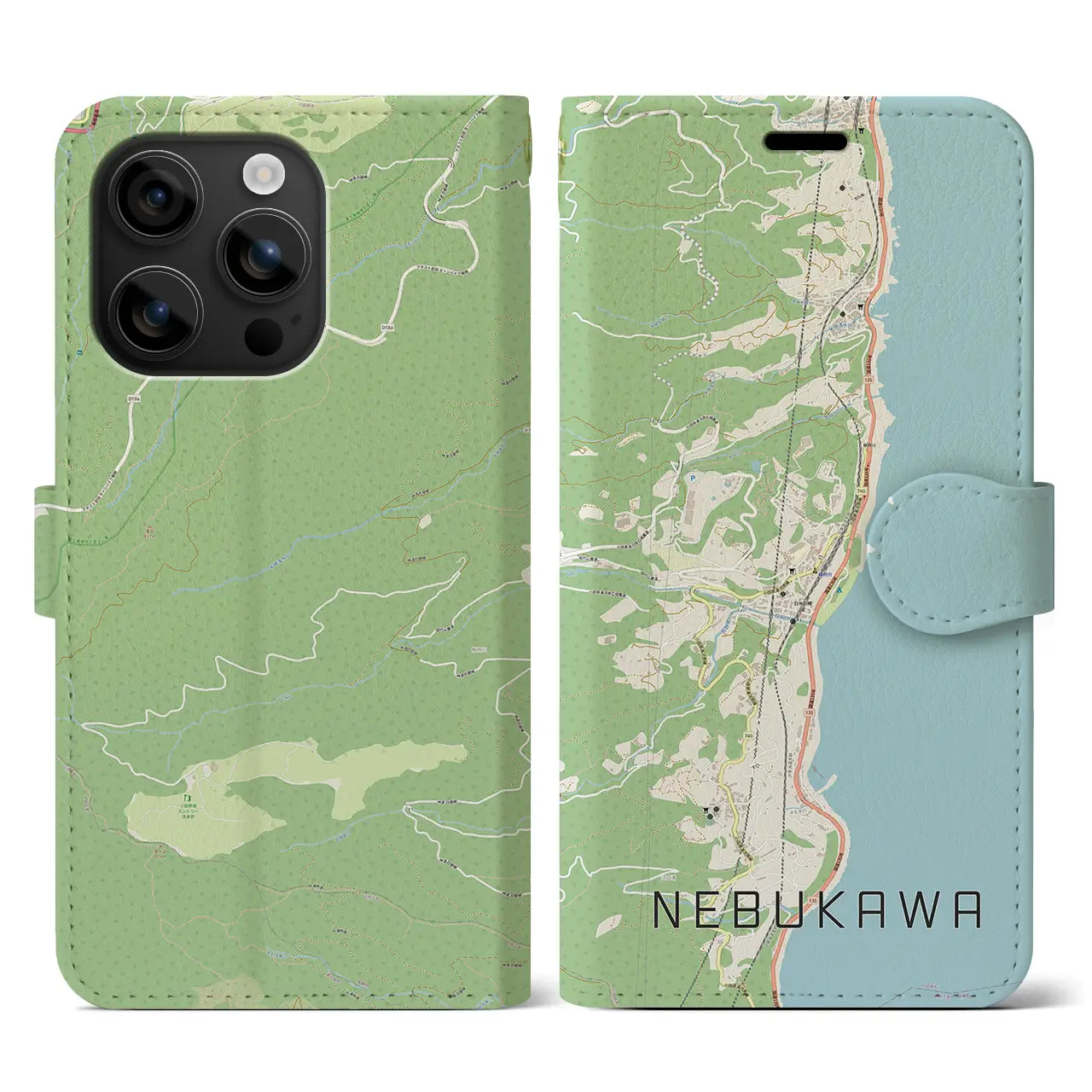 【根府川(神奈川県)】地図柄iPhoneケース(手帳タイプ)