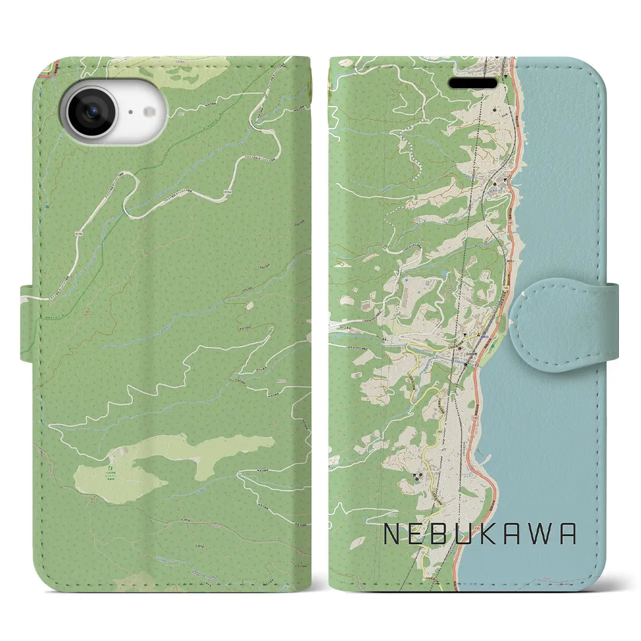 【根府川(神奈川県)】地図柄iPhoneケース(手帳タイプ)