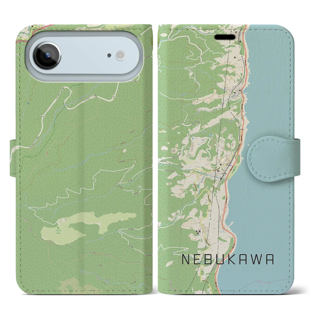 【根府川(神奈川県)】地図柄iPhoneケース(手帳タイプ)