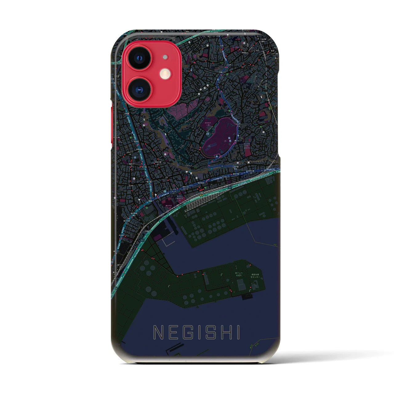 【根岸(神奈川県)】地図柄iPhoneケース(バックカバータイプ)