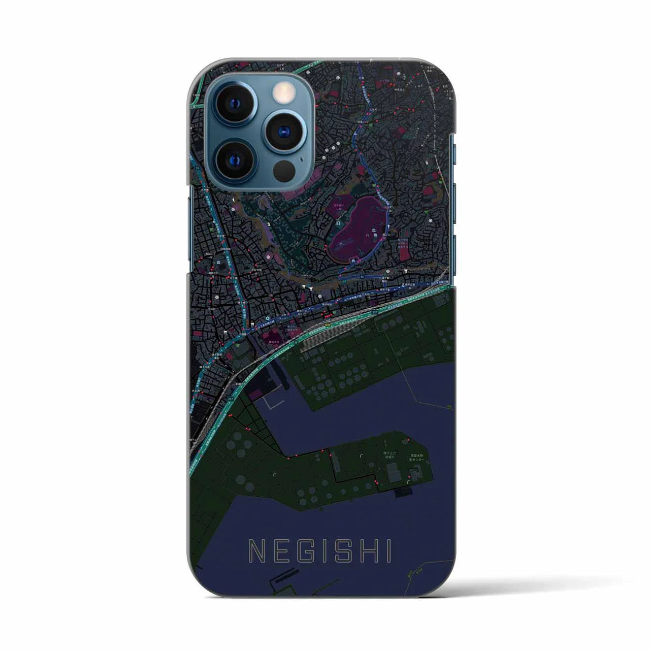 【根岸(神奈川県)】地図柄iPhoneケース(バックカバータイプ)