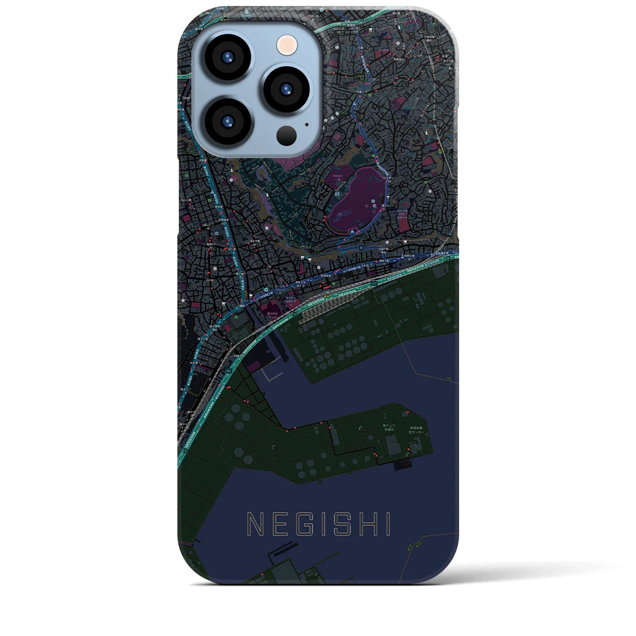 【根岸(神奈川県)】地図柄iPhoneケース(バックカバータイプ)