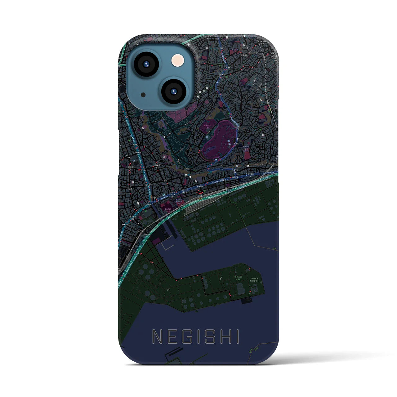 【根岸(神奈川県)】地図柄iPhoneケース(バックカバータイプ)