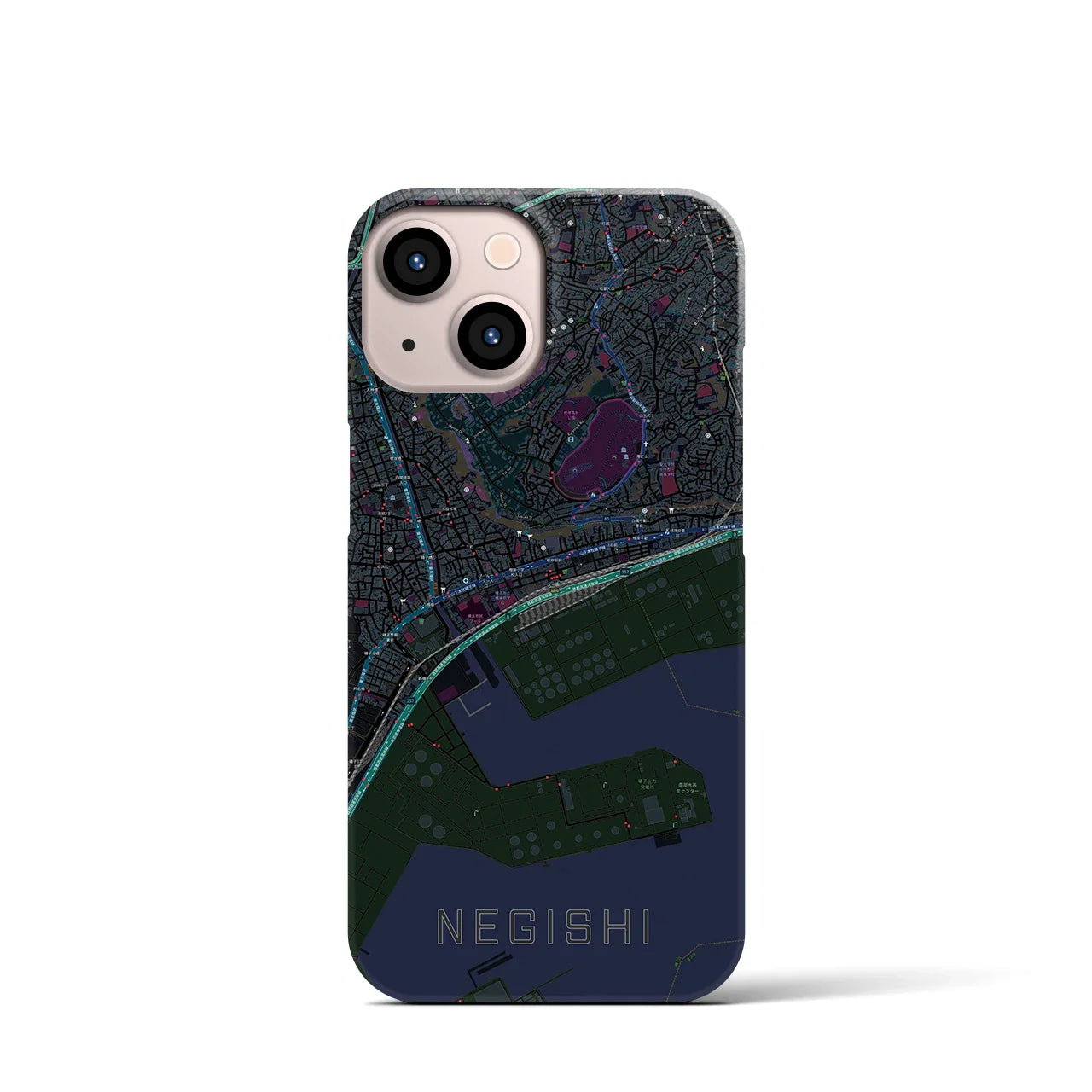 【根岸(神奈川県)】地図柄iPhoneケース(バックカバータイプ)