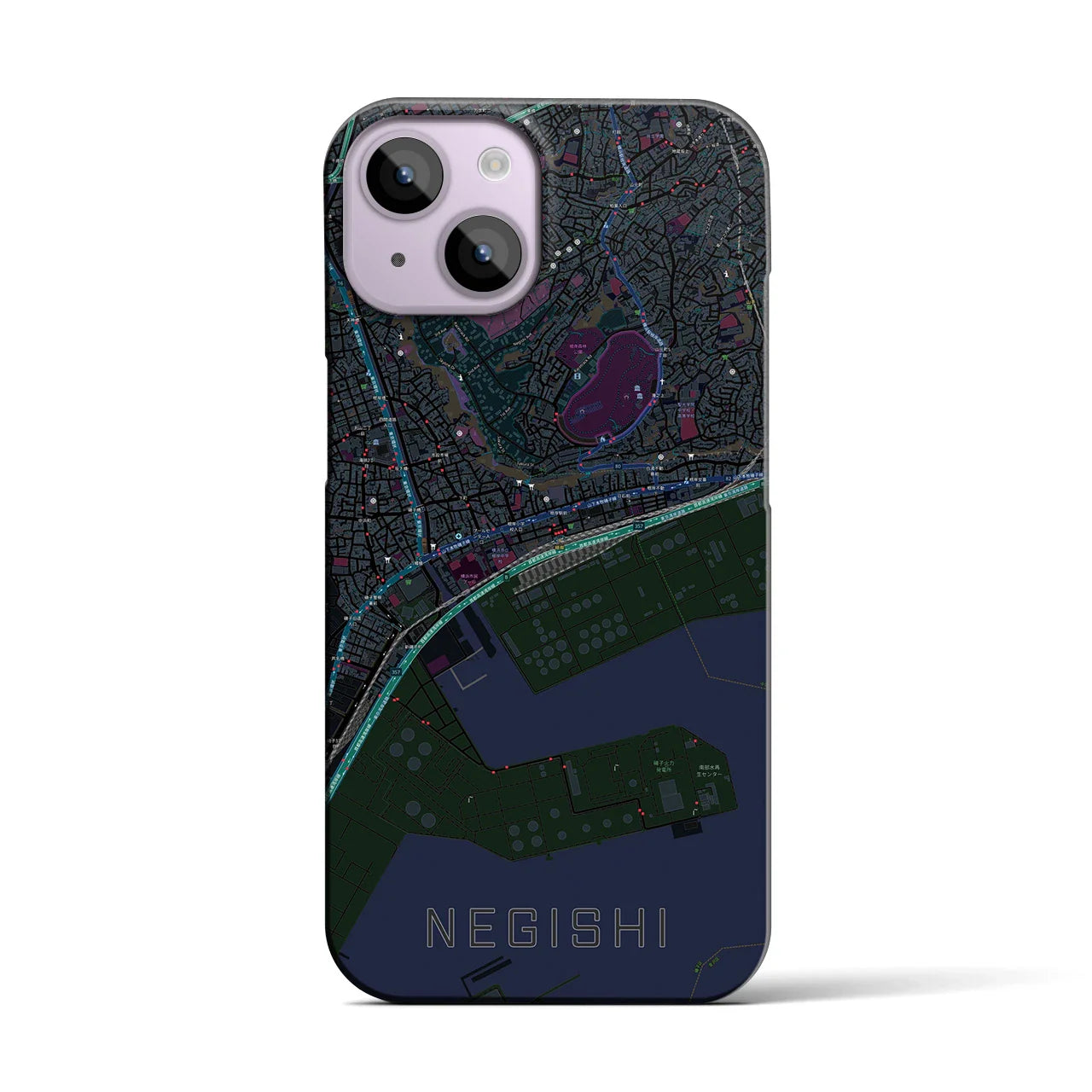 【根岸(神奈川県)】地図柄iPhoneケース(バックカバータイプ)