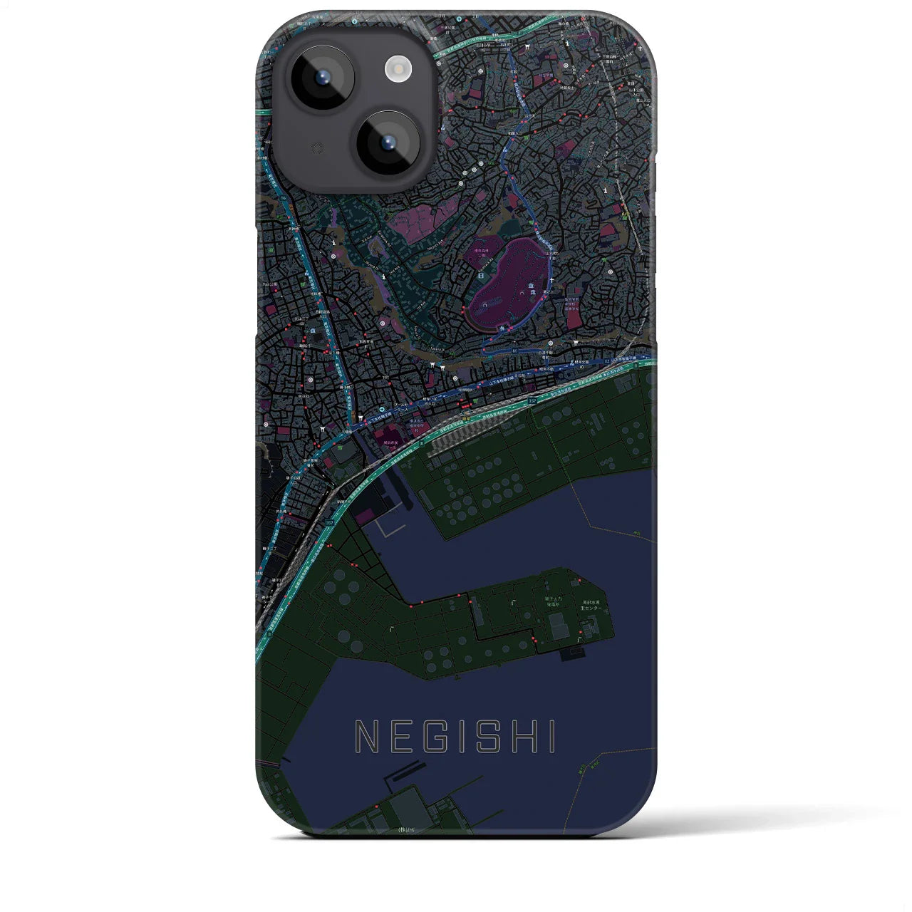 【根岸(神奈川県)】地図柄iPhoneケース(バックカバータイプ)