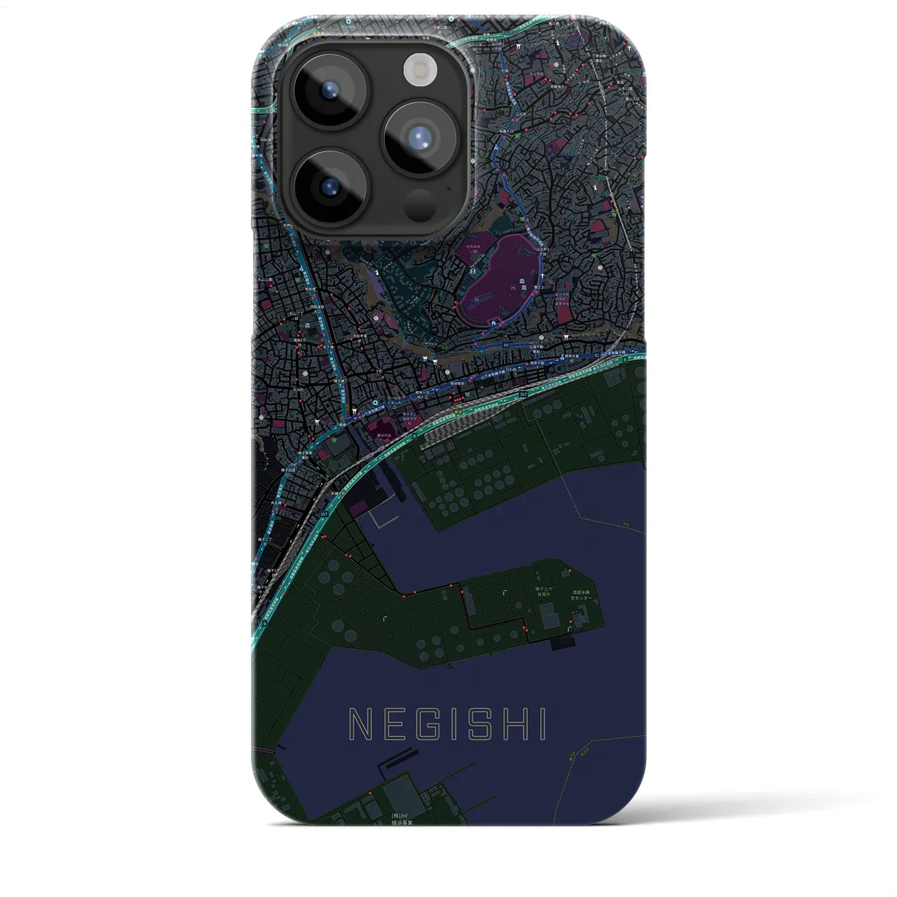【根岸(神奈川県)】地図柄iPhoneケース(バックカバータイプ)