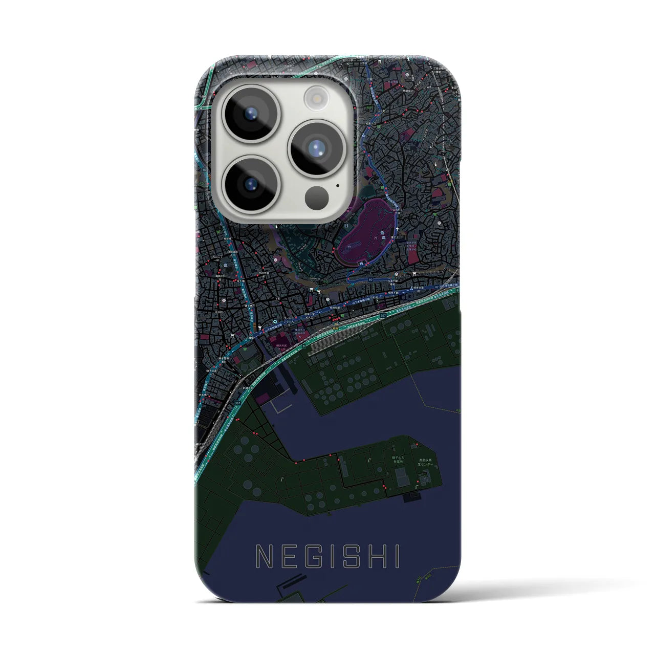 【根岸(神奈川県)】地図柄iPhoneケース(バックカバータイプ)
