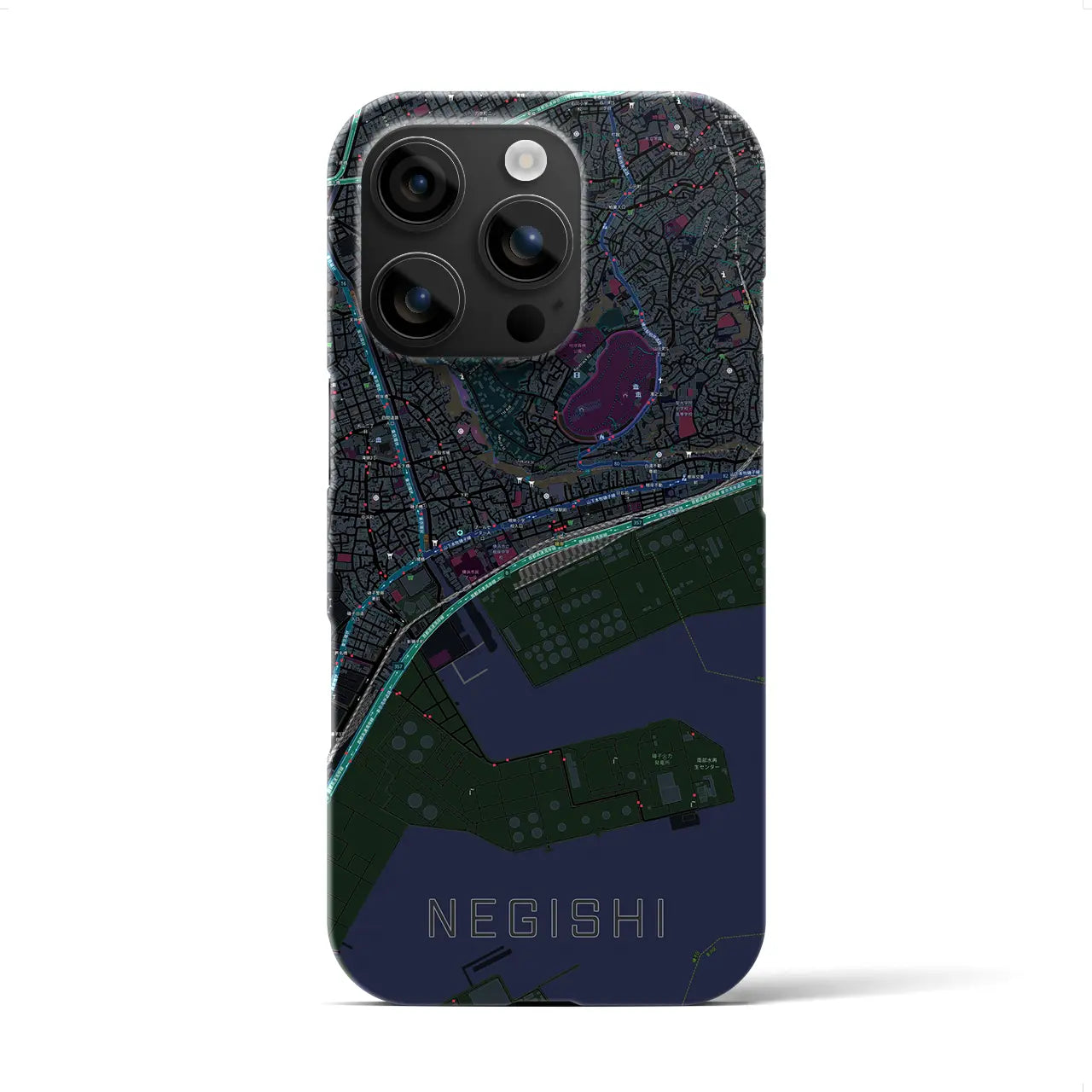 【根岸(神奈川県)】地図柄iPhoneケース(バックカバータイプ)