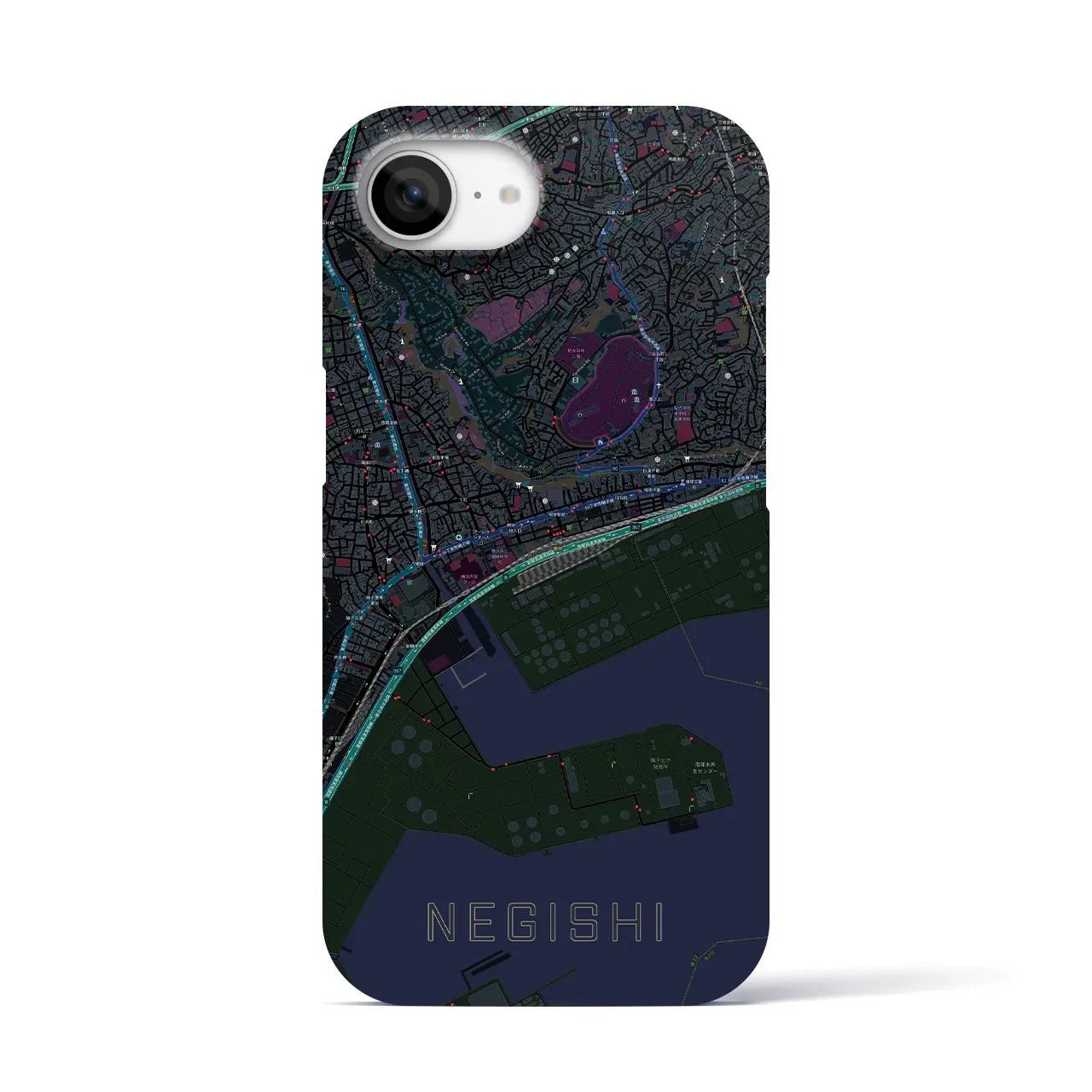 【根岸(神奈川県)】地図柄iPhoneケース(バックカバータイプ)