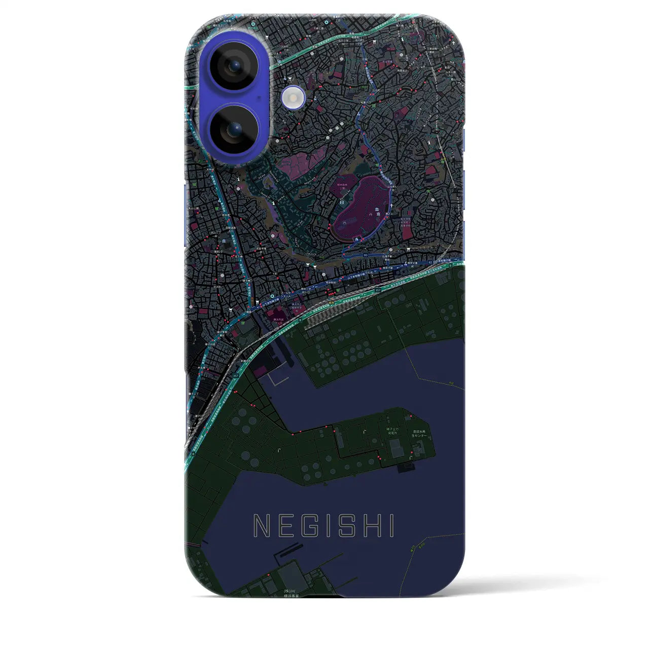 【根岸(神奈川県)】地図柄iPhoneケース(バックカバータイプ)