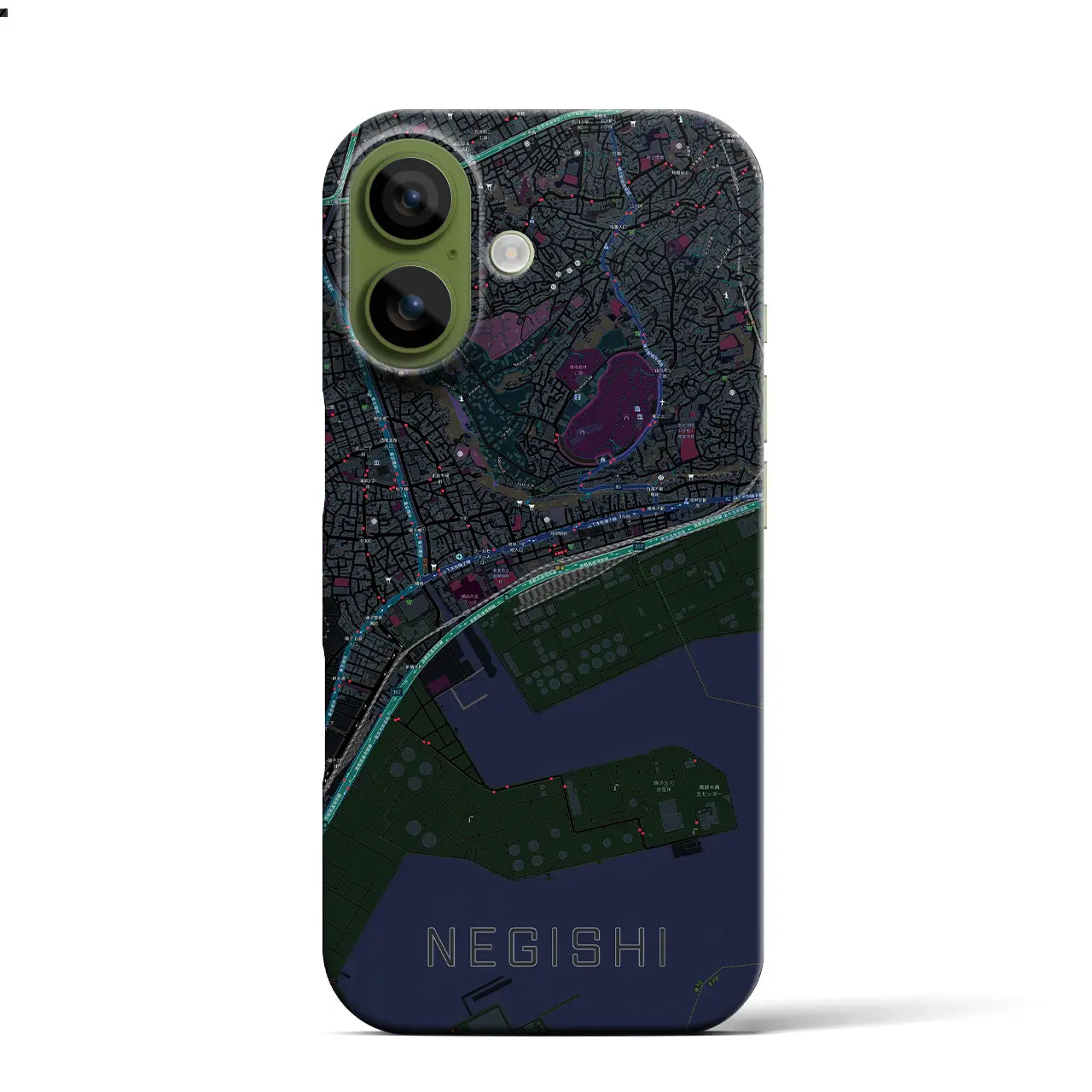 【根岸(神奈川県)】地図柄iPhoneケース(バックカバータイプ)