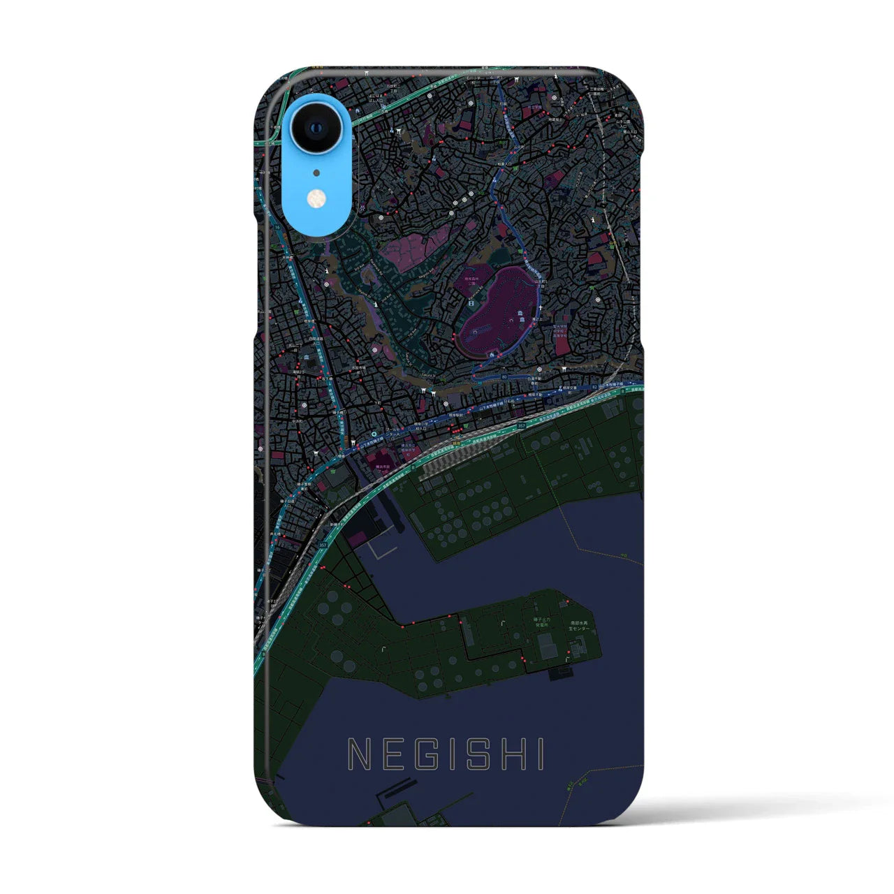 【根岸(神奈川県)】地図柄iPhoneケース(バックカバータイプ)