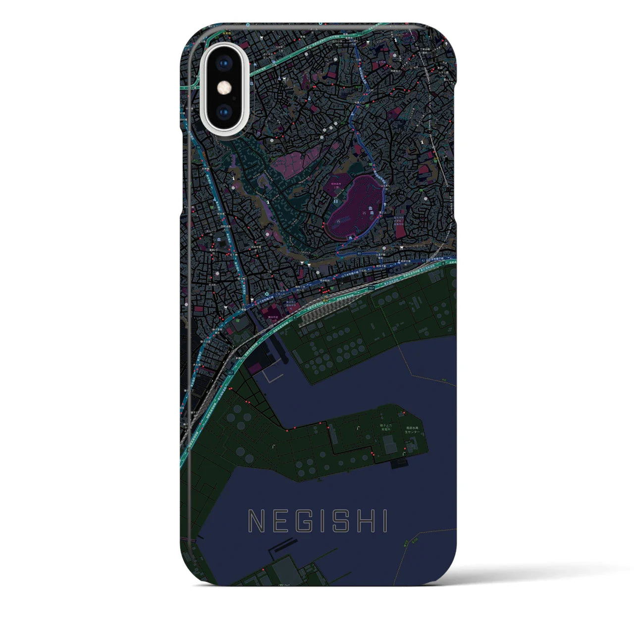 【根岸(神奈川県)】地図柄iPhoneケース(バックカバータイプ)