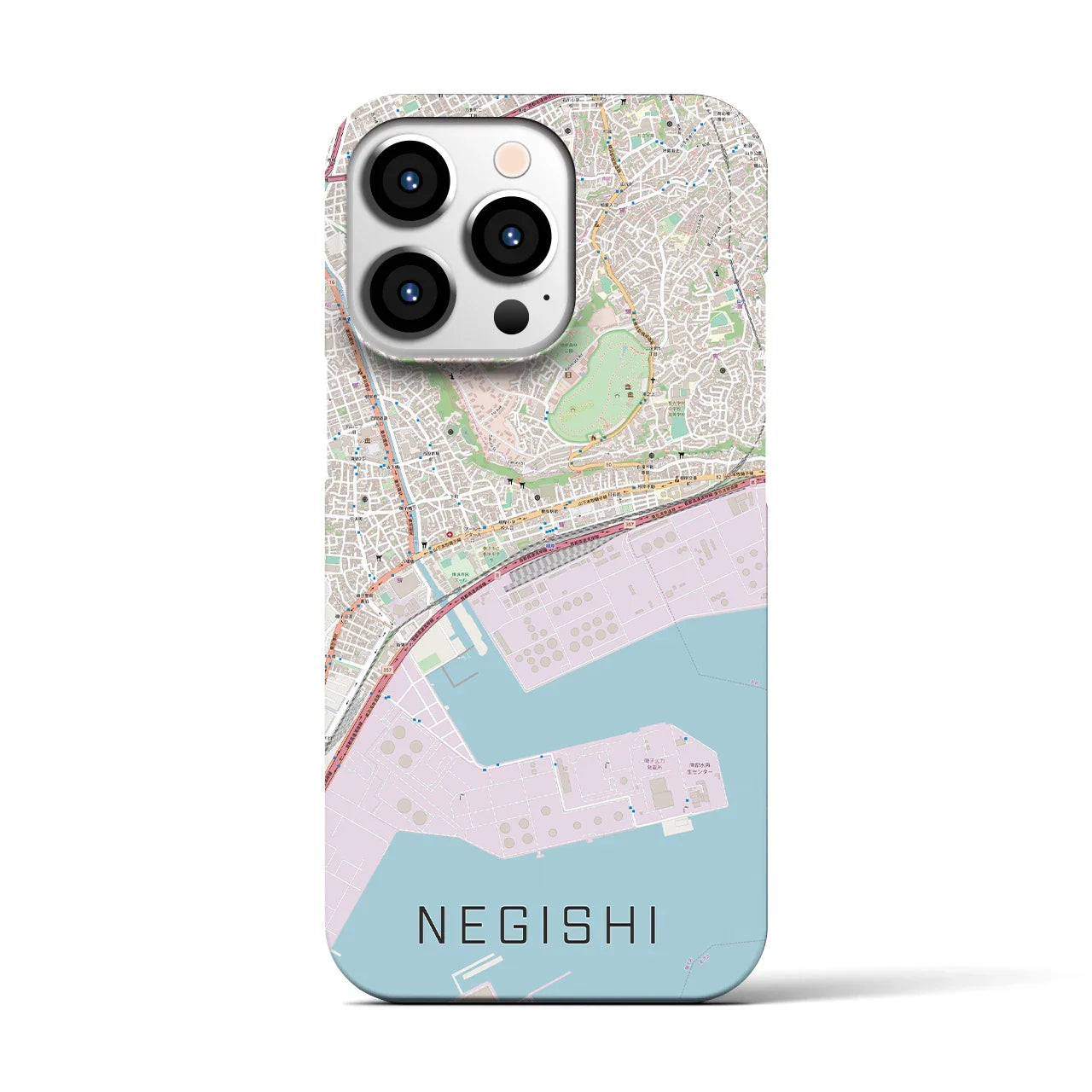 【根岸(神奈川県)】地図柄iPhoneケース(バックカバータイプ)