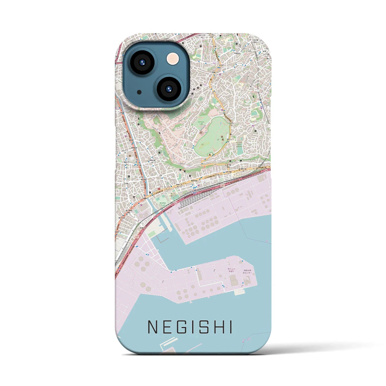 【根岸(神奈川県)】地図柄iPhoneケース(バックカバータイプ)