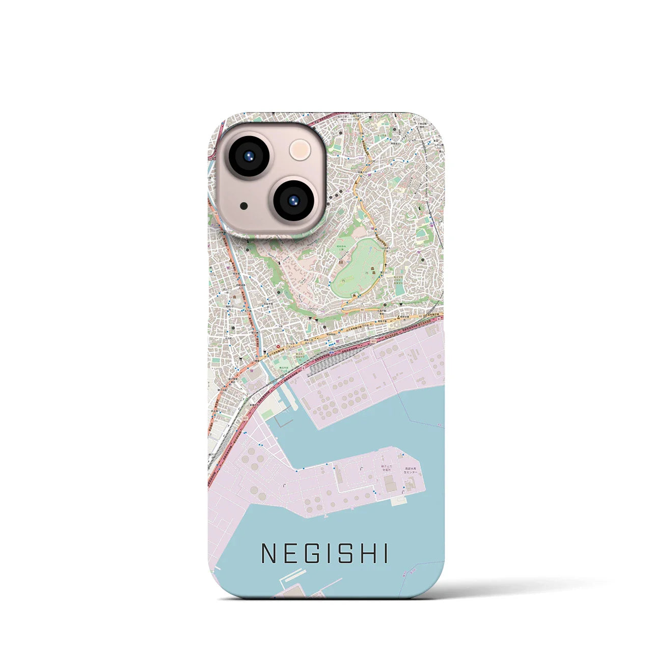 【根岸(神奈川県)】地図柄iPhoneケース(バックカバータイプ)