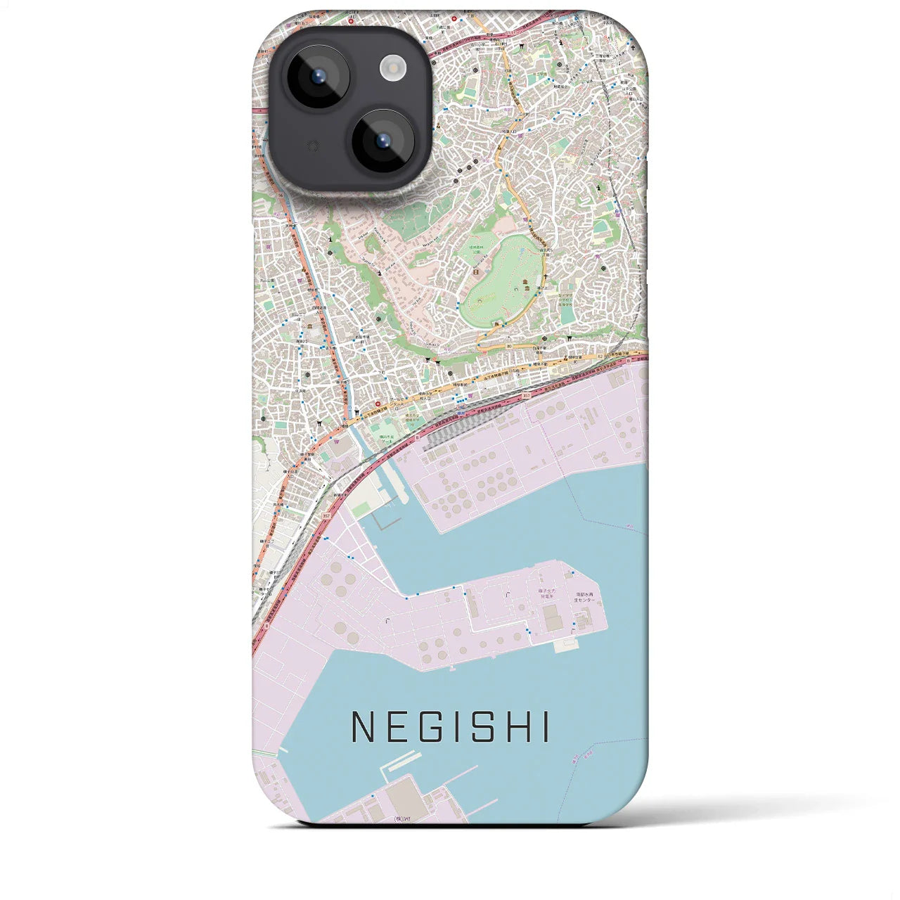 【根岸(神奈川県)】地図柄iPhoneケース(バックカバータイプ)
