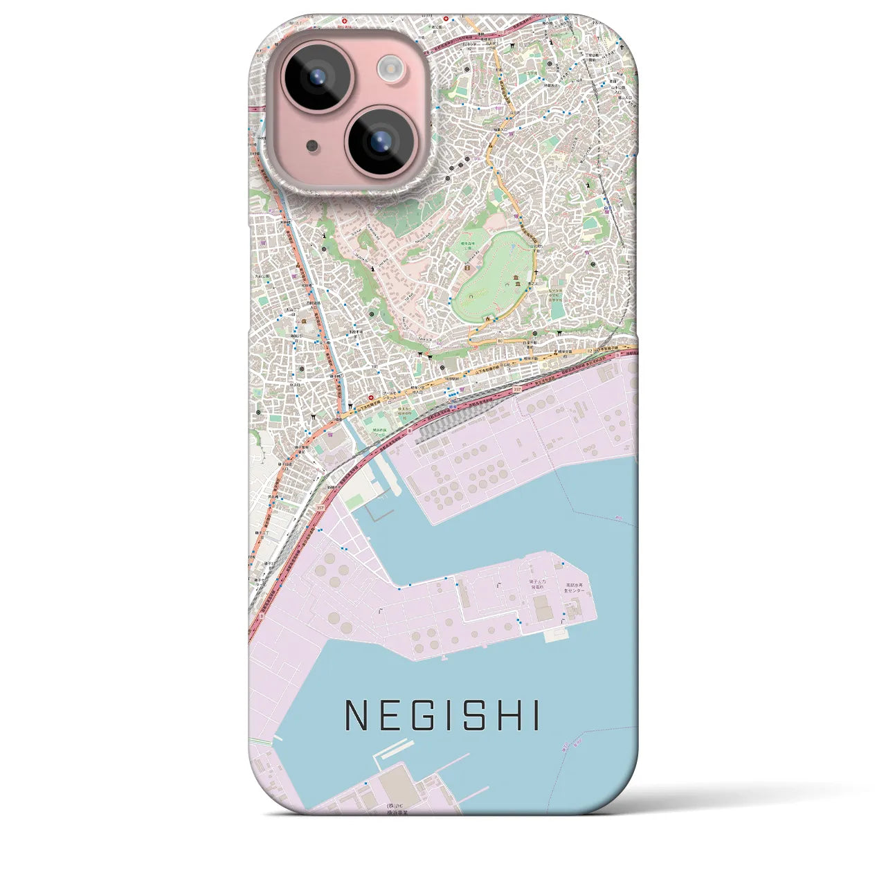 【根岸(神奈川県)】地図柄iPhoneケース(バックカバータイプ)